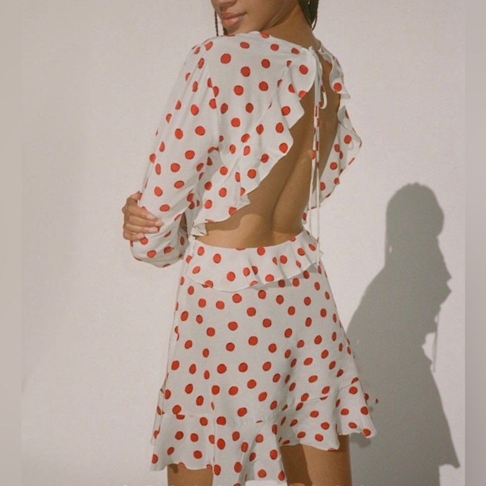 Realisation Par open back polka dot dress XS